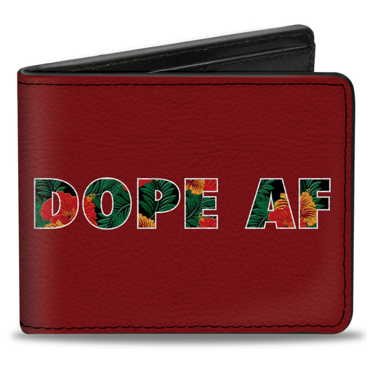 Bi-Fold Wallet - DOPE AF Red White Tropical Flowers