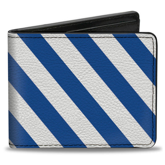 Bi-Fold Wallet - Diagonal Stripes2 White Navy