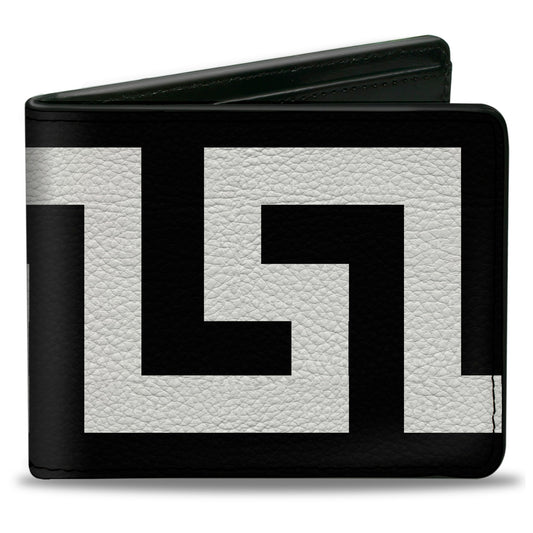 Bi-Fold Wallet - Greek Key Black White
