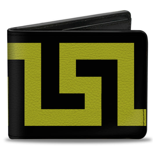 Bi-Fold Wallet - Greek Key Black Olive