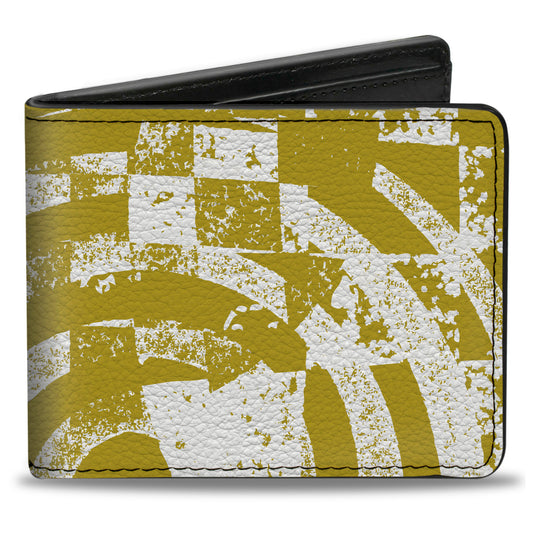 Bi-Fold Wallet - Grunge Chaos2 White Blue-Yellow Fade