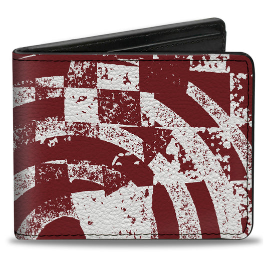 Bi-Fold Wallet - Grunge Chaos3 White Blue-Red Fade