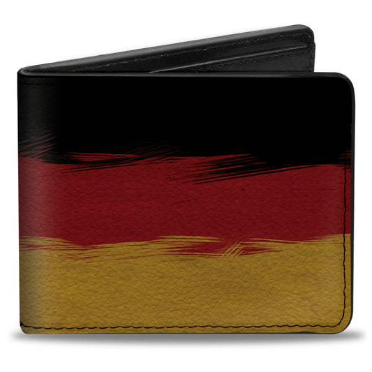 Bi-Fold Wallet - German Flag Stripes Distressed Painting