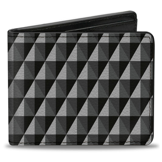Bi-Fold Wallet - Geometric Triangles Tonal Grays