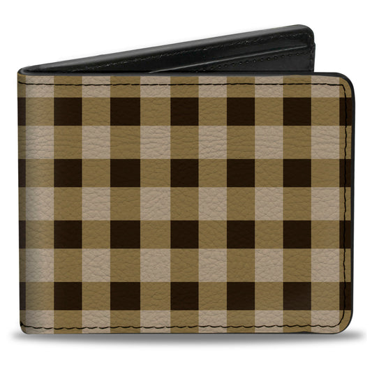Bi-Fold Wallet - Buffalo Plaid Tans Brown