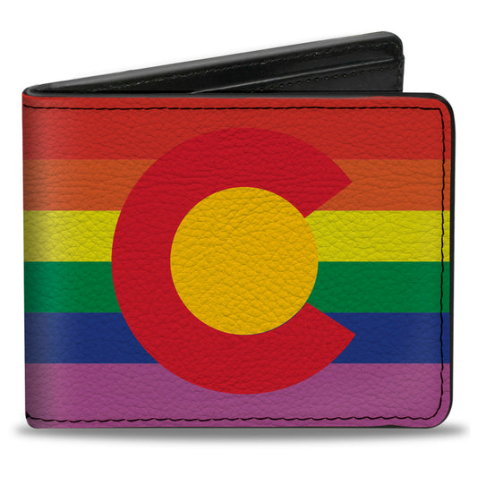 Bi-Fold Wallet - Colorado Flags2 Pride