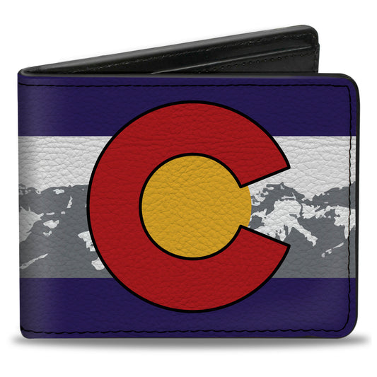 Bi-Fold Wallet - Colorado Skier1 Red Mountains