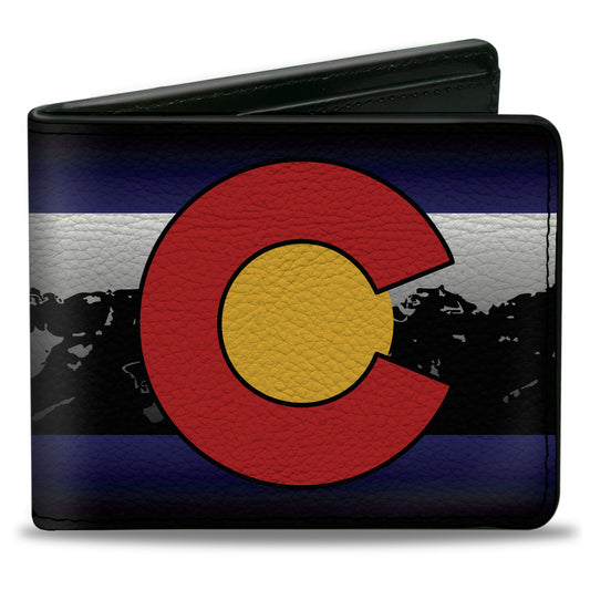 Bi-Fold Wallet - Colorado Snowboarder3 Orange Mountains