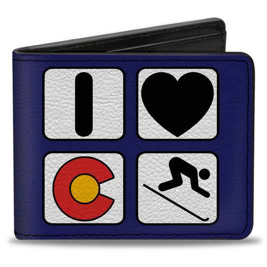 Bi-Fold Wallet - I HEART COLORADO SKIING Logos Mountain