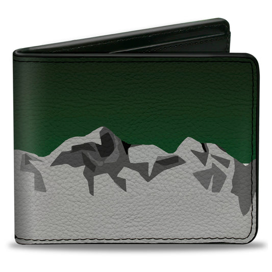 Bi-Fold Wallet - Colorado Mountains Green Grays
