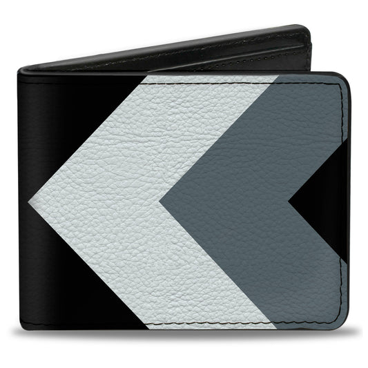 Bi-Fold Wallet - Chevron White Gray Black