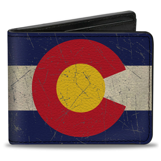 Bi-Fold Wallet - Colorado Flags2 Repeat Vintage