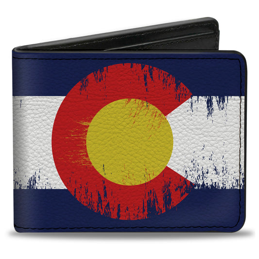 Bi-Fold Wallet - Colorado Flags2 Repeat Weathered