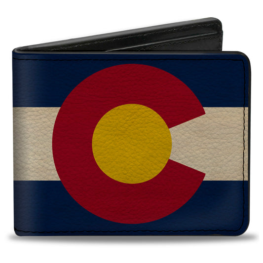 Bi-Fold Wallet - Colorado Flags2 Repeat Vintage2
