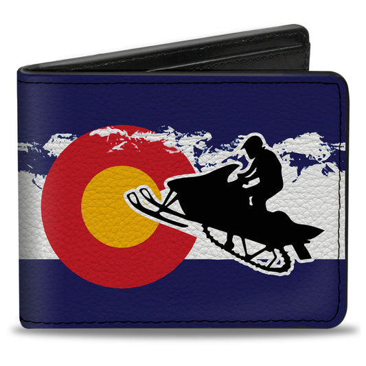 Bi-Fold Wallet - Colorado Snowmobiler Mountains