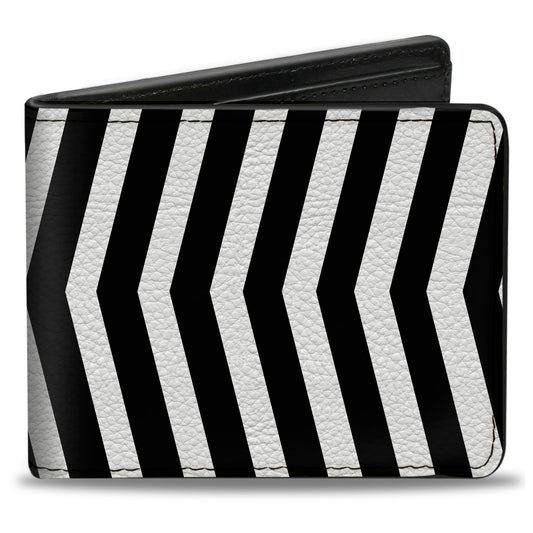 Bi-Fold Wallet - Chevron2 White Black