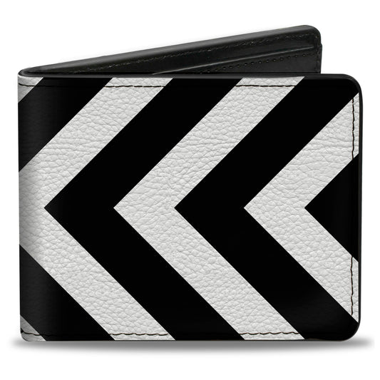 Bi-Fold Wallet - Chevron3 White Black