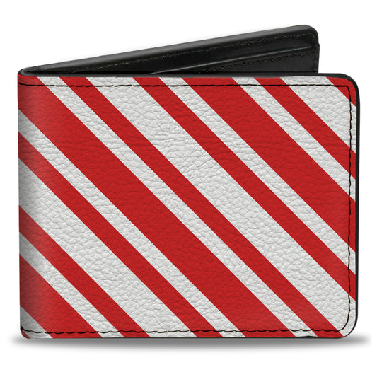 Bi-Fold Wallet - Candy Cane3 Stripe White 3-Red