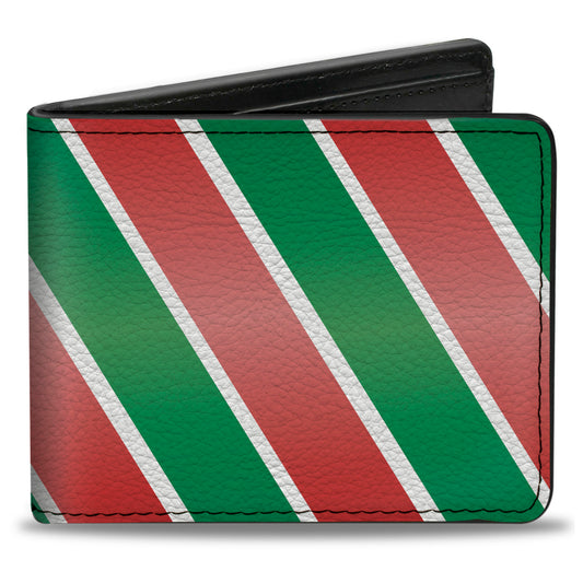 Bi-Fold Wallet - Candy Cane4 White Red Green