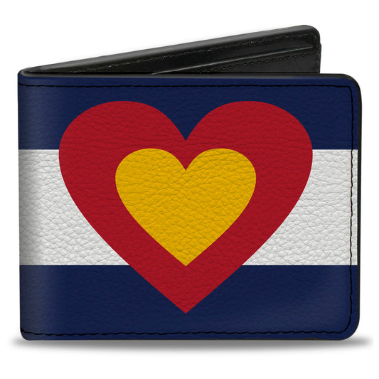 Bi-Fold Wallet - Colorado Heart Blue White Red Yellow