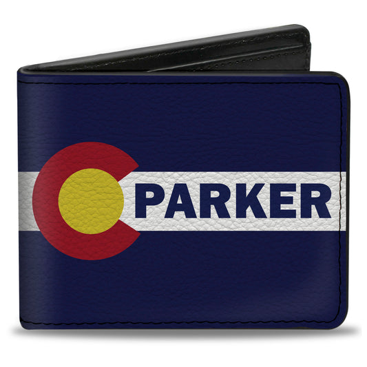 Bi-Fold Wallet - Colorado PARKER Flag Blue White Red Yellow