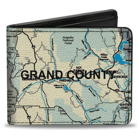 Bi-Fold Wallet - Colorado Grand County Citites Map