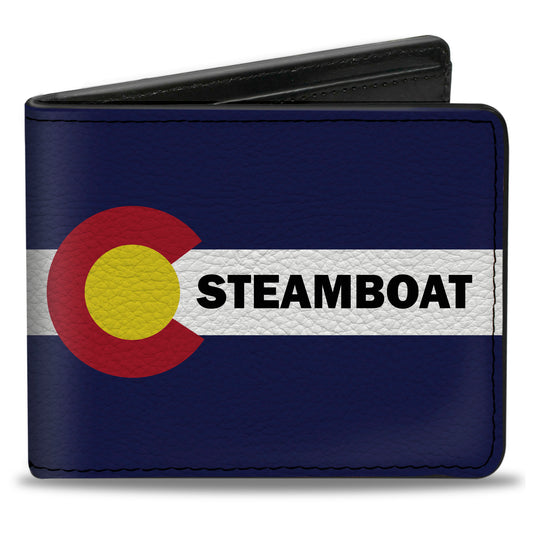 Bi-Fold Wallet - Colorado STEAMBOAT Flag Blue White Red Yellow