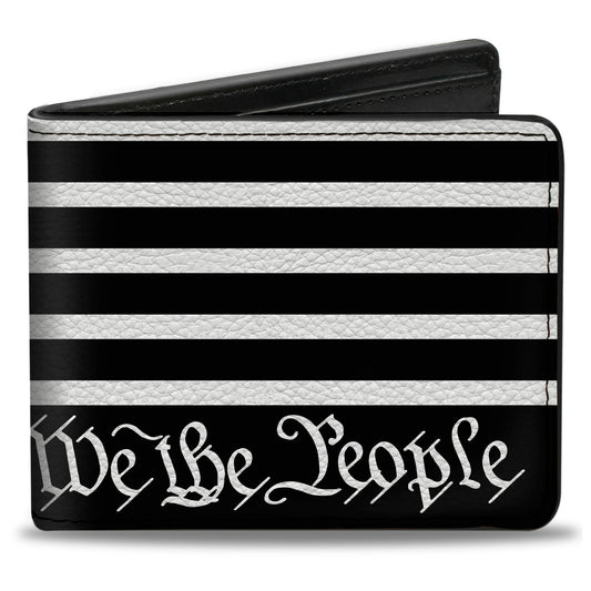 Bi-Fold Wallet - Americana Flag WE THE PEOPLE Black White