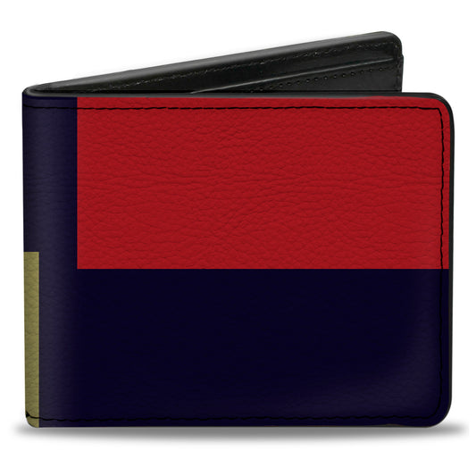 Bi-Fold Wallet - Color Block Red Yellow Navy