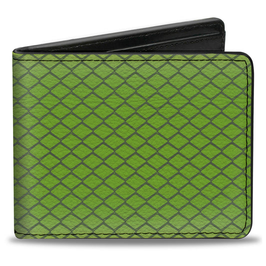 Bi-Fold Wallet - Snake Green Mamba Bright Green Gray