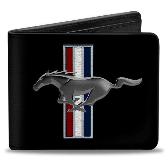 Bi-Fold Wallet - Ford Mustang w Bars Logo CENTERED