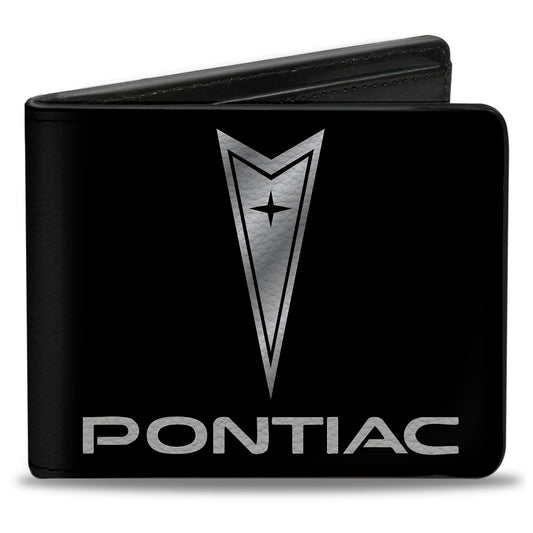Bi-Fold Wallet - Pontiac Black Silver Logo CENTERED
