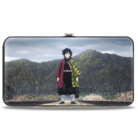 Hinged Wallet - DEMON SLAYER Chibi Tanjiro Face and Giyu Tomioka Pose with Title Logo