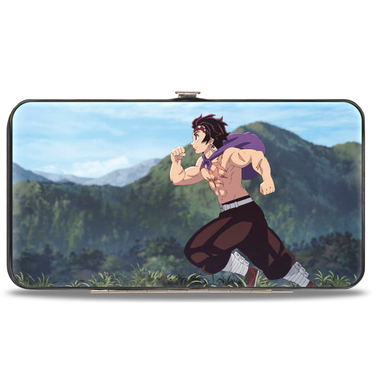 Hinged Wallet - DEMON SLAYER Tanjiro Kamado Pose and Running Scene with Title Logo