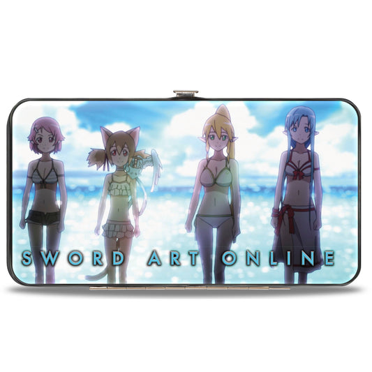 Hinged Wallet - SWORD ART ONLINE Four Girls Game and Beach Scenes