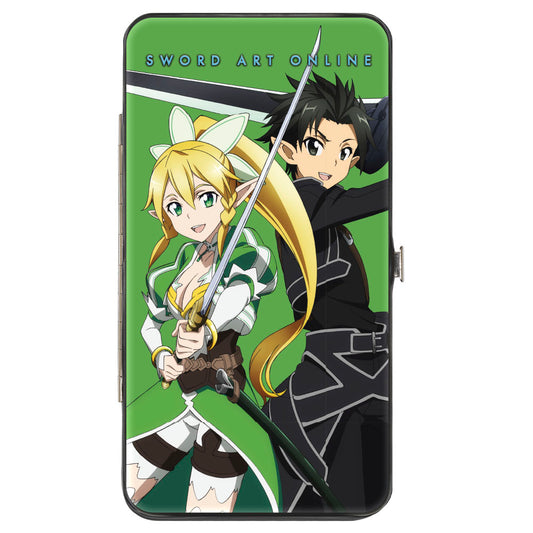 Hinged Wallet - SWORD ART ONLINE Kirito with Asuna and Leafa Poses Red/Green