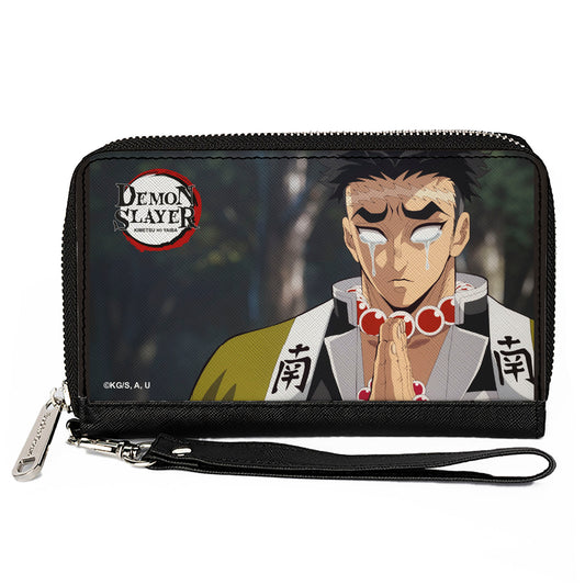 PU Zip Around Wallet Rectangle - Demon Slayer Gyomei Himejima Crying Prayer Pose