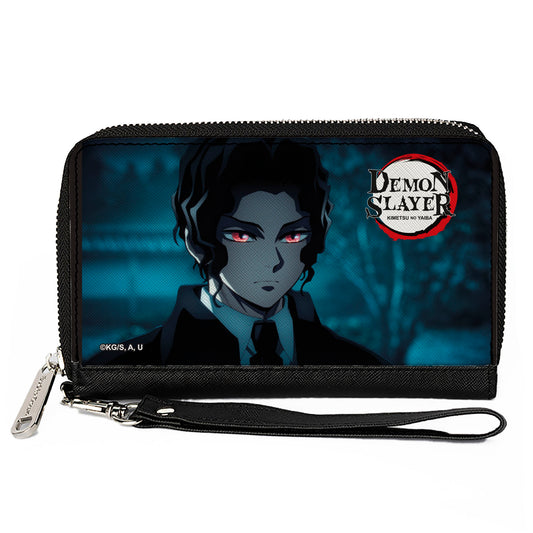 PU Zip Around Wallet Rectangle - Demon Slayer Muzan Kibutsuji Blue Scenery Pose