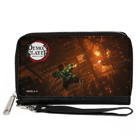 PU Zip Around Wallet Rectangle - Demon Slayer Tanjiro Kamado Infinity Castle Scene