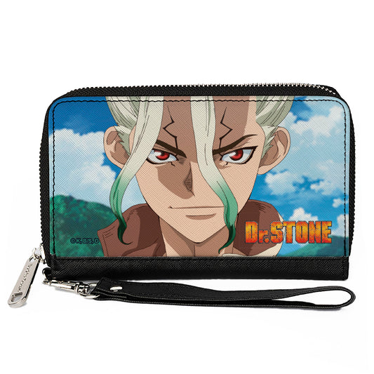 PU Zip Around Wallet Rectangle - DR. STONE Senku Ishigami New World Map Pose and Title Logo