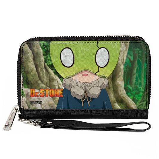 PU Zip Around Wallet Rectangle - DR. STONE Suika Forest Pose and Title Logo