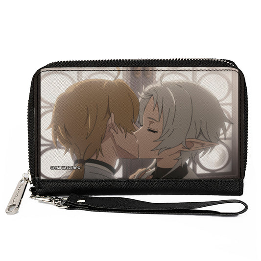 PU Zip Around Wallet Rectangle - Mushoku Tensei Rudeus Greyrat and Sylphiette Kiss Scene
