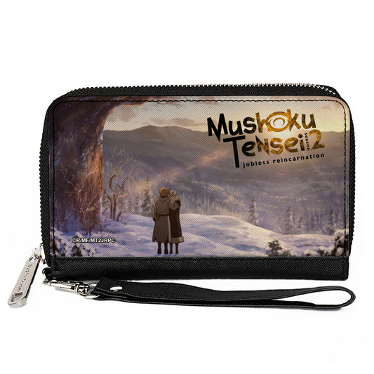 PU Zip Around Wallet Rectangle - MUSHOKU TENSEI Rudeus Greyrat and Sylphiette Snowy Forest Scene