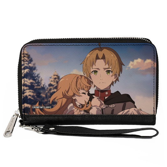 PU Zip Around Wallet Rectangle - Mushoku Tensei Rudeus Greyrat Carrying Juliette Scene