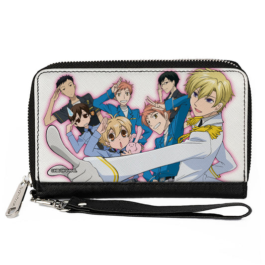 PU Zip Around Wallet Rectangle - Ouran High School Host Club Salute Group Pose White