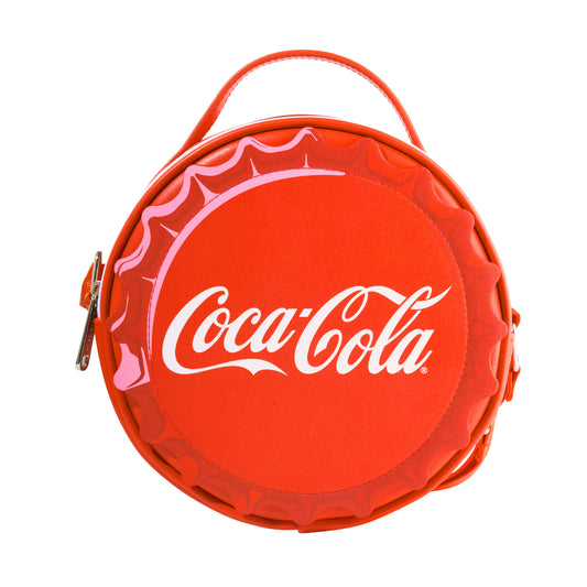 Round Crossbody Bag - Coca-Cola Bottle Cap Applique Red