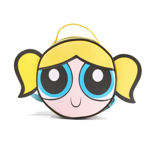 Round Crossbody Bag - The Powerpuff Girls Bubbles Smiling Face Close-Up