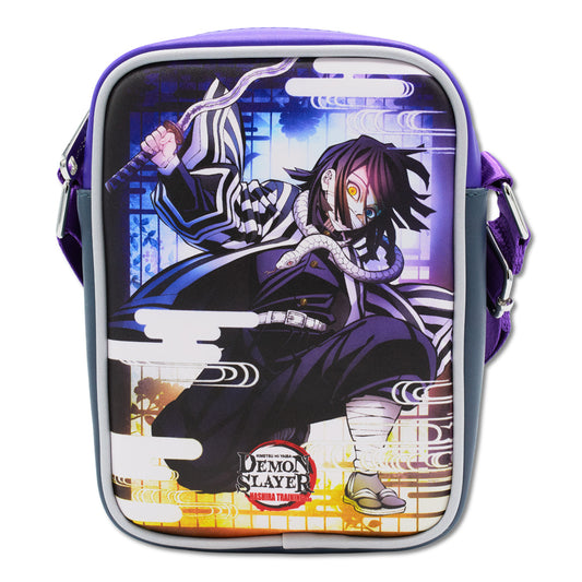 Crossbody Bag - DEMON SLAYER Obanai Iguro Serpent Pose and Title Logo Multi Color