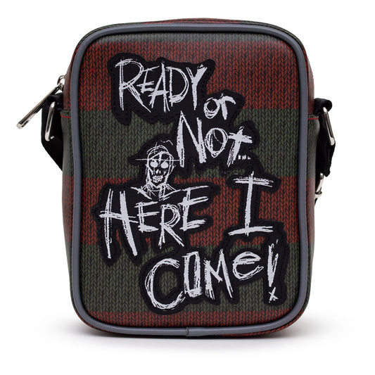 Crossbody Bag - A Nightmare on Elm Street Freddy Krueger Sweater and Quote Scribbles