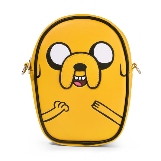 Crossbody Bag with Pocket - Adventure Time Jake Character Close-Up Yellow